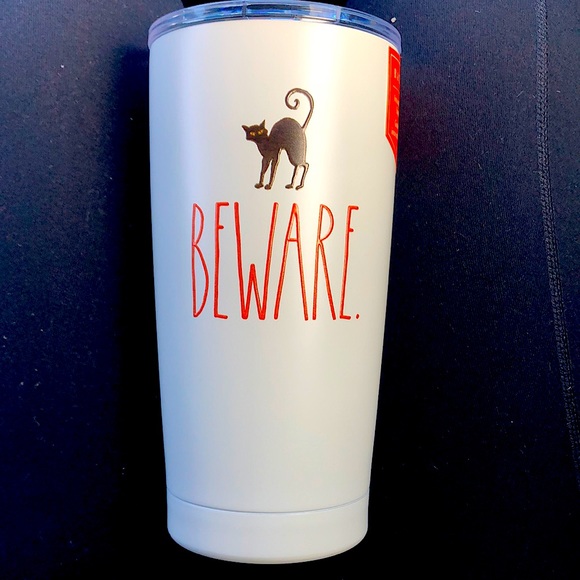 RAE DUNN 🎃 Halloween/Fall Insulated Stainless Steel Tumbler: “Beware”